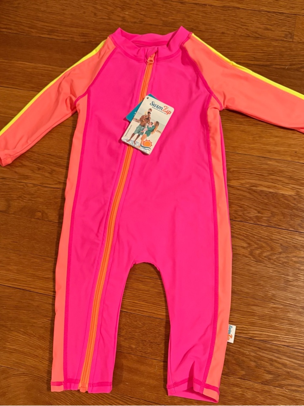 NWT SwimZip 12-18 mo Baby Rash Guard Zip One-Piece Sunsuit 2 of 2